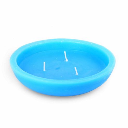 Image of Bright Blue Coloured Floating Wax Candle Garden Or Pond Lighting