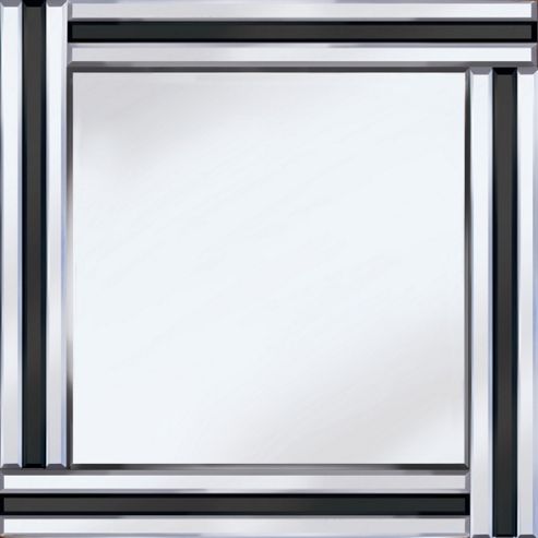Image of Pharmore Ltd Classic Triple Bar Square Mirror - Black / Silver