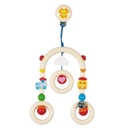 Image of Heimess 762640 Wooden Mini Trapeze Clip On Mobile (mini Train)