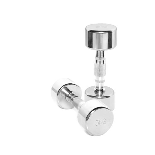 Image of Body Power Ergo Chrome Dumbbells - 5kg (x2)