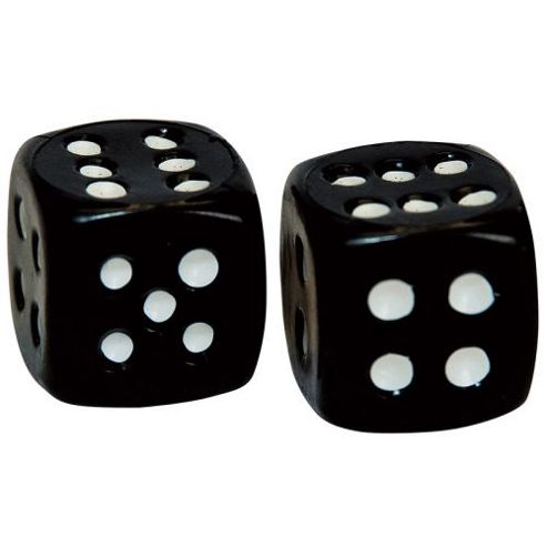 Image of Weldtite Dice Valve Caps In Black (card Of 2)