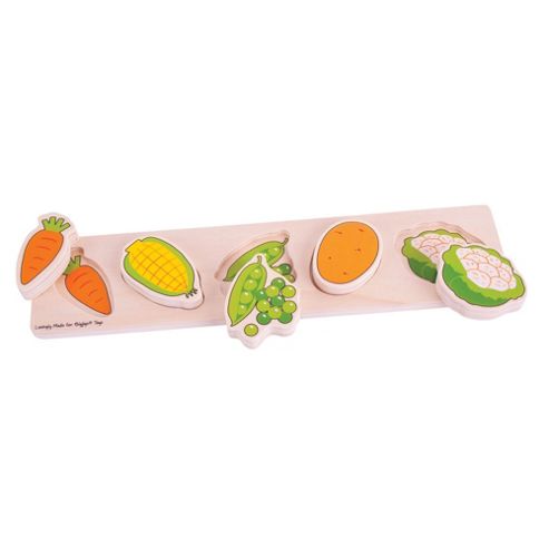 Image of Bigjigs Toys Bb066 Chunky Lift And Match Vegetable Puzzle