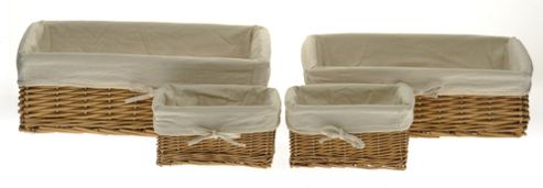 Image of Wicker Valley Storage Basket With Calico Lining (set Of 4)