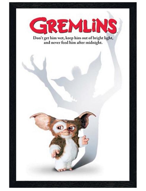 Image of Gremlins Black Wooden Framed Mogwai Poster