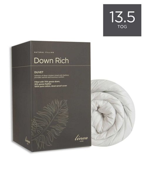 Image of Linea Down Rich 13.5 Tog Single Duvet In White
