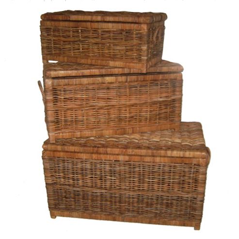 Image of Wicker Valley Rattan Trunk (set Of 3)