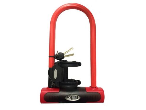 Image of Squire Eiger 230mm Shackle Lock Sold Secure Gold Rating Red