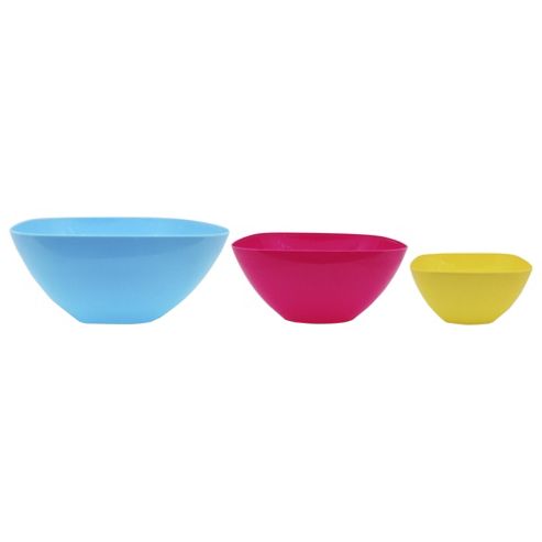 Image of Tesco Picnic Pp Salad Bowl 3 Pack Asst Colours (fushsia,turq,sunrise)
