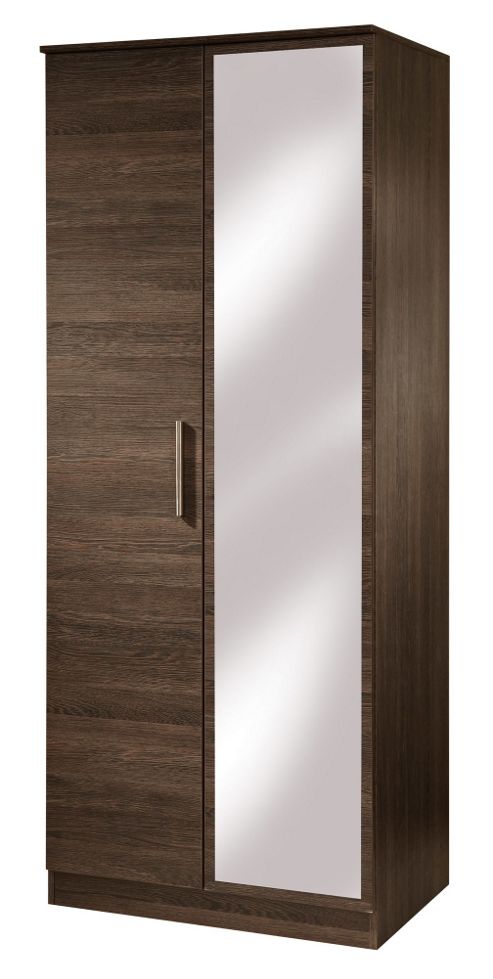 Image of Welcome Furniture Contrast Tall Mirror Wardrobe - Vanilla