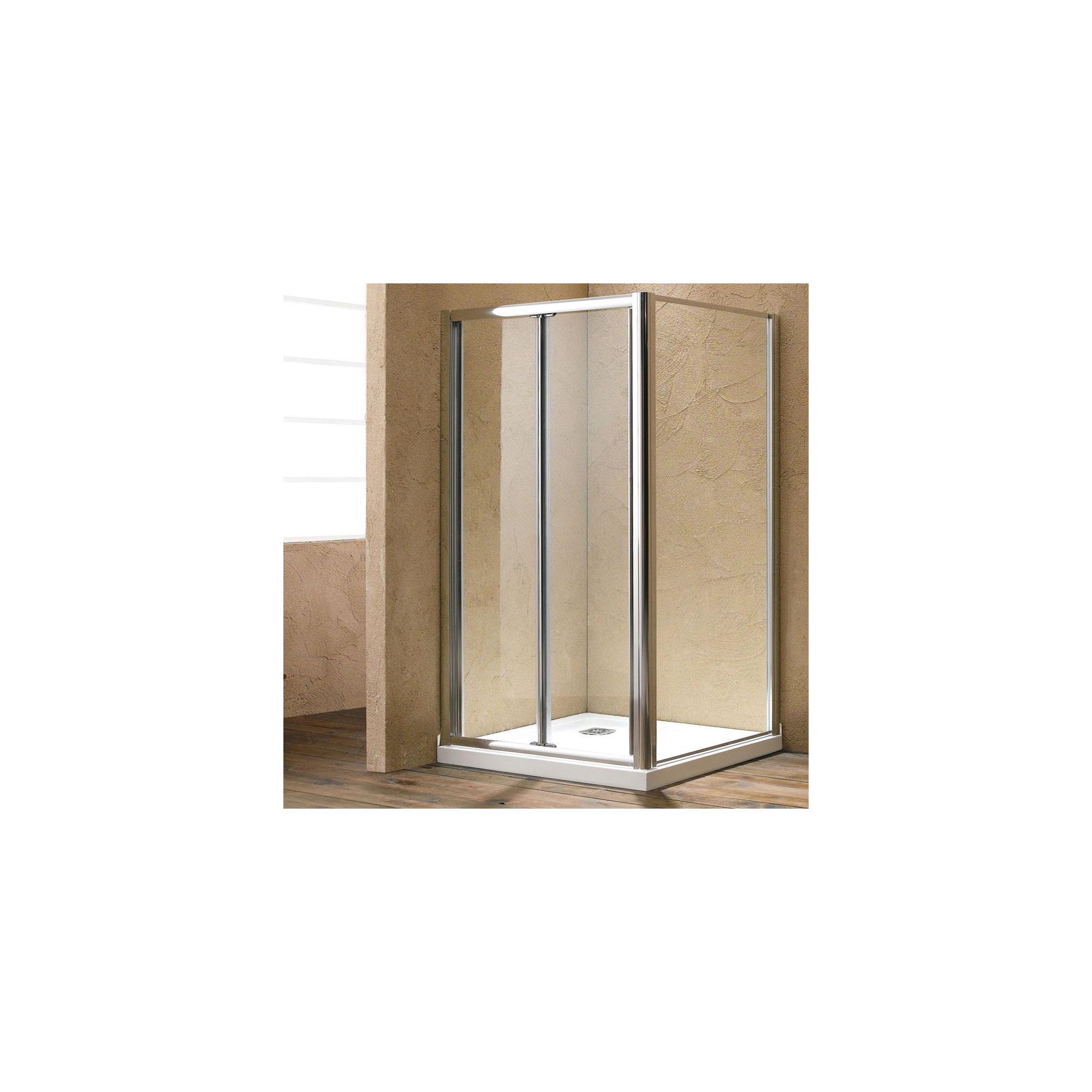 Duchy Style Single Bi-Fold Door Shower Enclosure, 800mm x 700mm, 6mm Glass, Low Profile Tray at Tescos Direct
