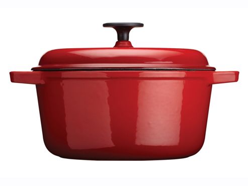 Image of Kitchen Craft Kccecasrd24 Cast Iron Casserole Red 3.8l