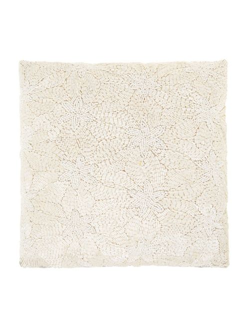 Image of Biba Ivory Beaded Cushion