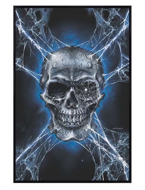 Image of Richard Kelly Gloss Black Framed Spider Skull Poster
