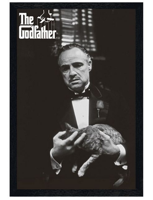 Image of The Godfather Black Wooden Framed Marlon Brando As Vito Corleone Poster