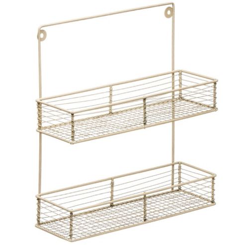 Image of Caddy - Wall Mounted Two Tier Spice Rack - Antique Cream