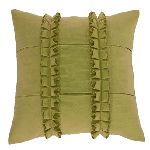 Image of Scatter Box Pleated Ruffle Cushion - Green