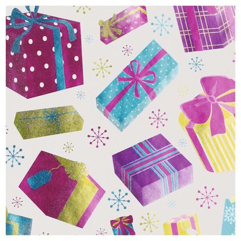 Buy Tesco Bright Foil Presents Christmas Wrapping Paper, 4m from our