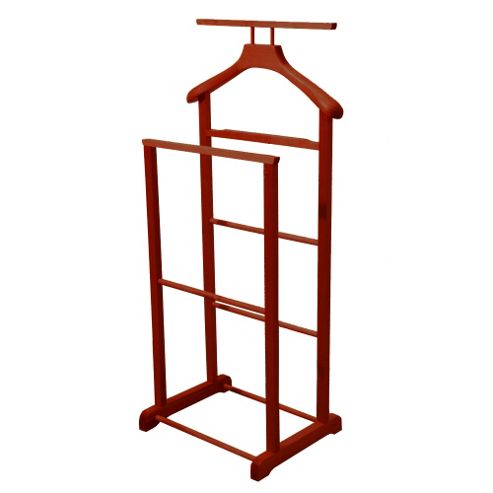 Image of Jeeves - Solid Wood Rustic Clothes Valet / Hanging Rail - Mahogany