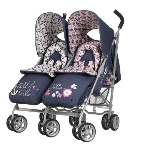 Image of Obaby Leto Twin Stroller (little Cutie/little Sailor)