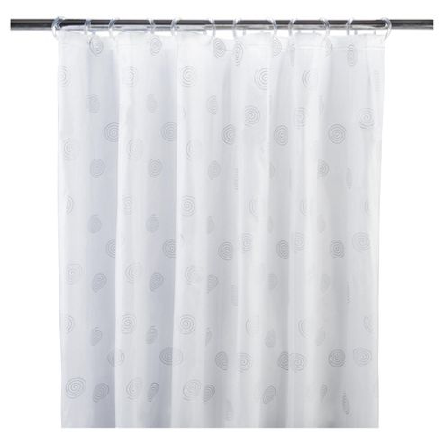 Image of Tesco Silver Swirl Shower Curtain