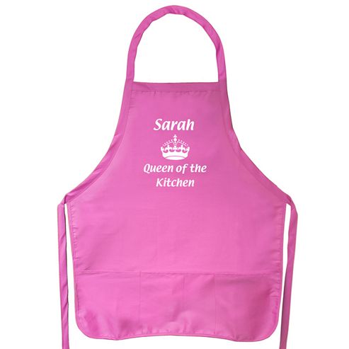 Image of Personalised Queen Of The Kitchen Pink Apron