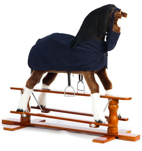 Image of Rocking Horse Champion With Blue Rug And Nose Bag
