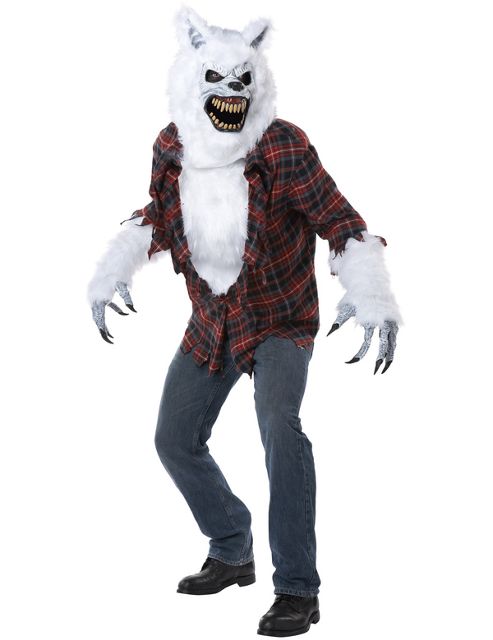 Image of White Lycan Ani-motion Mask Costume Large/extra Large