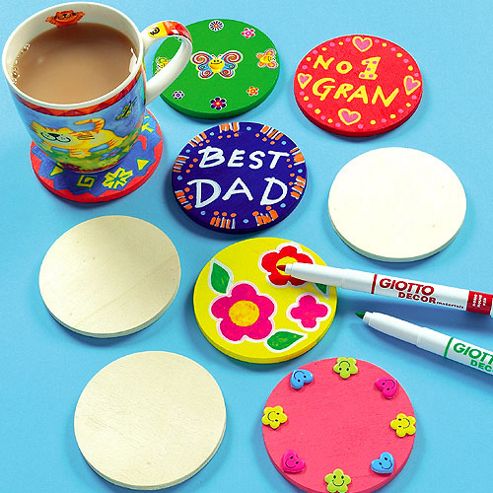 Image of Circular Wooden Coasters (pack Of 10)