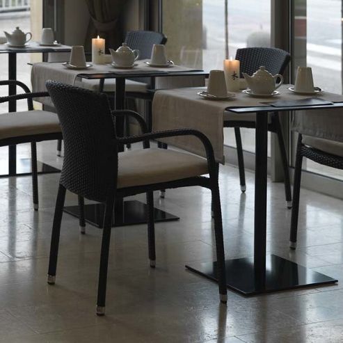 Image of Varaschin Cafeplaya Dining Chair With Arms By Varaschin R And D (set Of 2) - Dark Brown - Panama Orange
