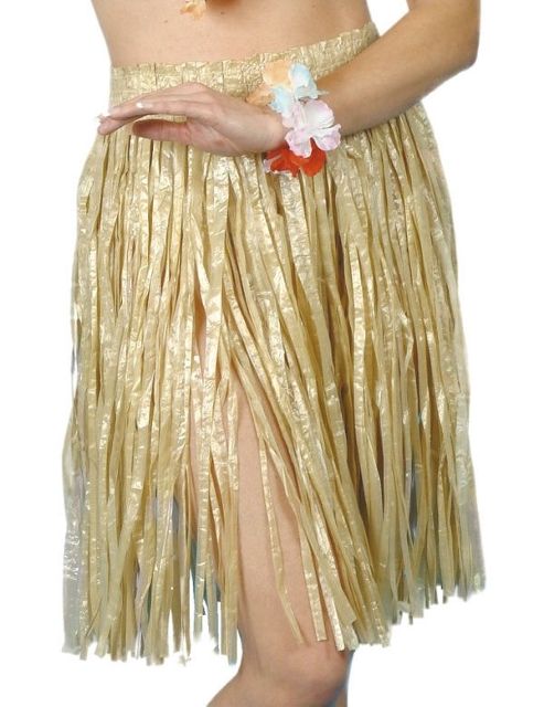 Image of 56cm Hawaiian Hula Skirt Natural Colour