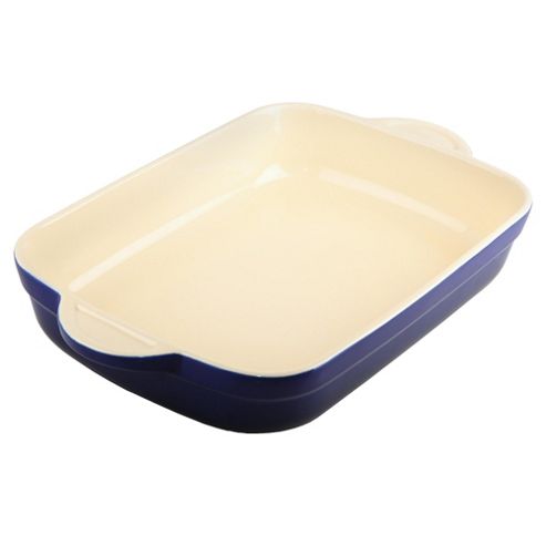 Image of Denby Large Ceramic Oblong Dish, Imperial Blue