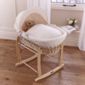 Clair de lune Dimple Natural Wicker Moses Basket - Cream