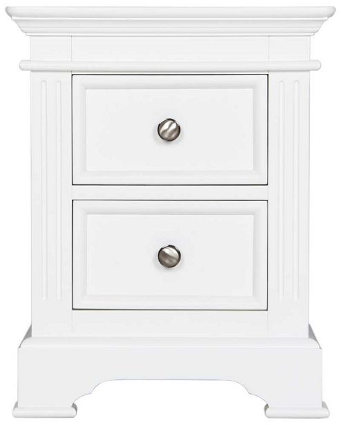 Image of Ultimum Banbury Elegance White 2 Drawer Bedside Table