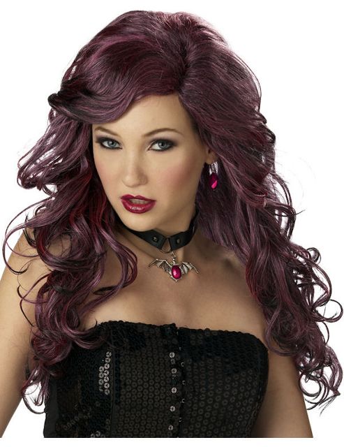 Image of Adult Glamour Spell Caster Wig Fuchsia/blk