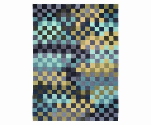 Image of Esprit Pixel Green Contemporary Rug - 70cm X 140cm