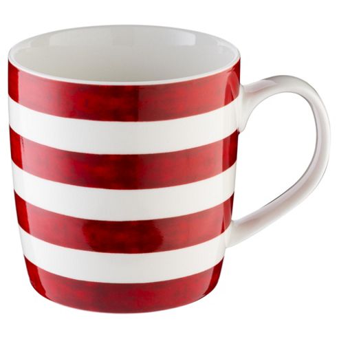 Image of Tesco Red Stripe Barrel Mug Single