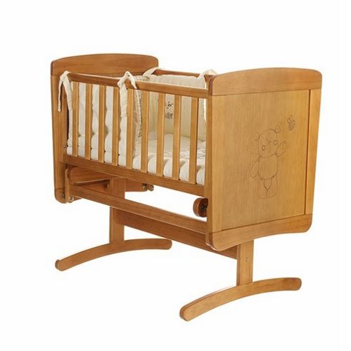 Image of Obaby B Is For Bear Gliding Crib (country Pine)