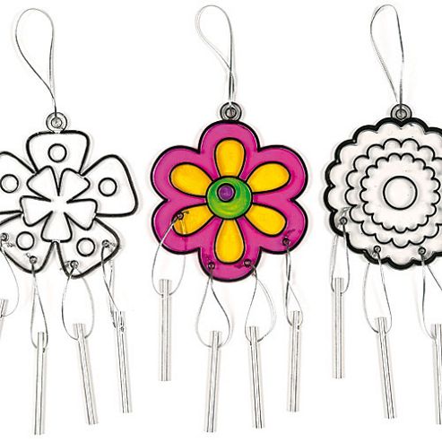 Image of Flower Suncatcher Windchimes (pack Of 3)