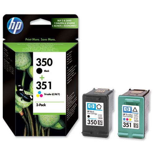 Image of Hp 350 Black/351 Tri-colour 2-pack Original Ink Cartridges