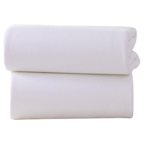 Image of Clair De Lune Fitted Cotton Interlock Sheets - Moses Basket (white)