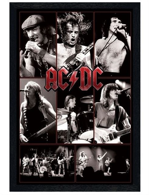 Image of Ac/dc Black Wooden Framed Live & Loud Poster