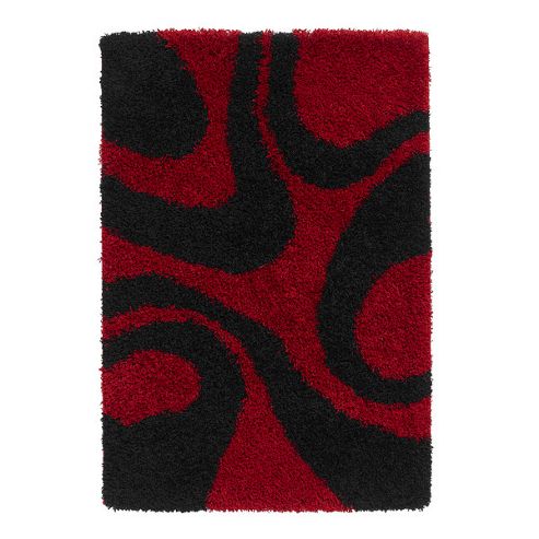 Image of Think Rugs Vista Red/black Rug - Runner 220cm L X 60cm W