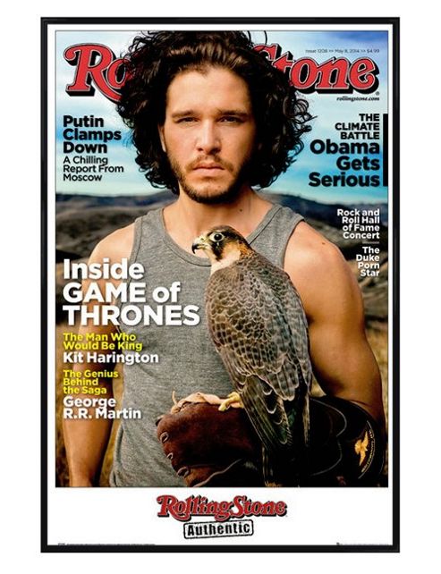 Image of Gloss Black Framed Rolling Stone Kit Harington Poster