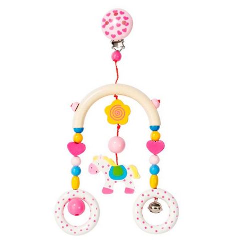 Image of Heimess 763470 Wooden Mini Trapeze Clip On Mobile (horse)