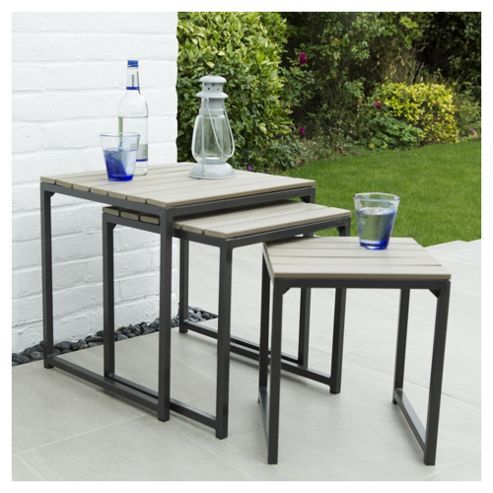 Image of Coastal Set Of 3 Outdoor Tables