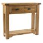 Kelburn Furniture Toulouse Small Console Table in Medium Oak Stain and Satin Lacquer