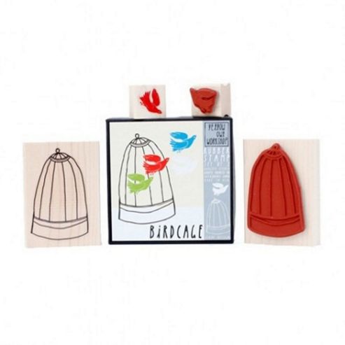 Image of Yellow Owl Workshop Stamp Set - Bird And Cage