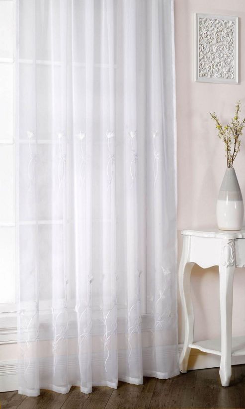 Image of Melissa Embroidered Voile Panel - White