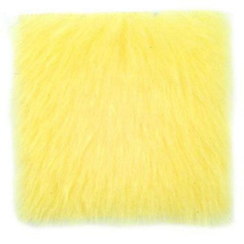 Image of Fur Fabric Shiny Pale Yellow