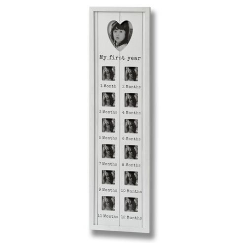 Image of My First Year - Baby Collage Tall Photo Frame - White